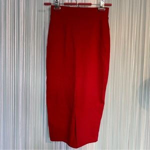 UK2LA Red MIDI Pencil Skirt NWT Size XS